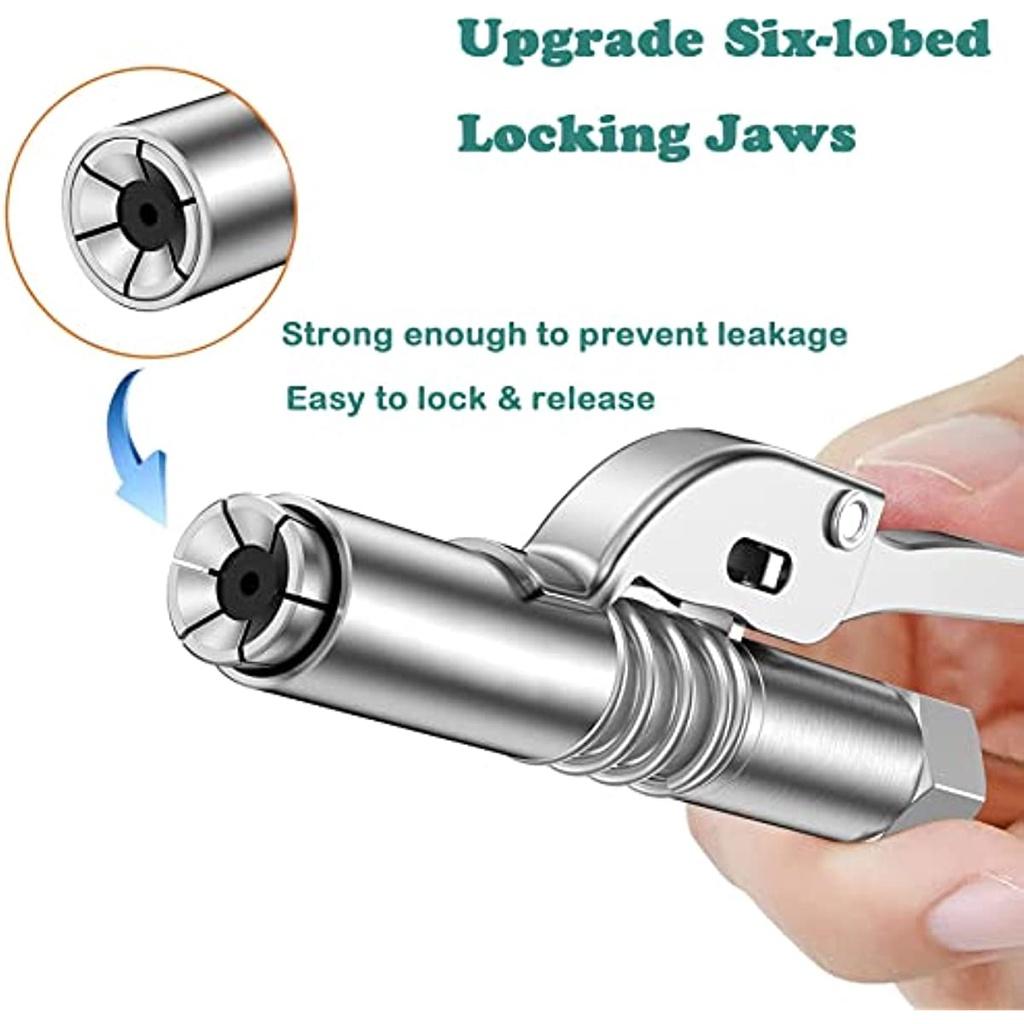 Spojka mazací pistole Rychlé zablokování a uvolnění Mazací pistole Univerzální olejová plnička 12000 PSI Spojka vysokotlaké mazací pistole 1/8" NPT Armatura mazací pistole