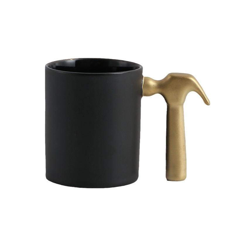 320ml European Style Gold Ceramic Hammer Cup Afternoon Camellia Flower Tea Coffee Mug Household Hammer Decoration Water Cup Gift