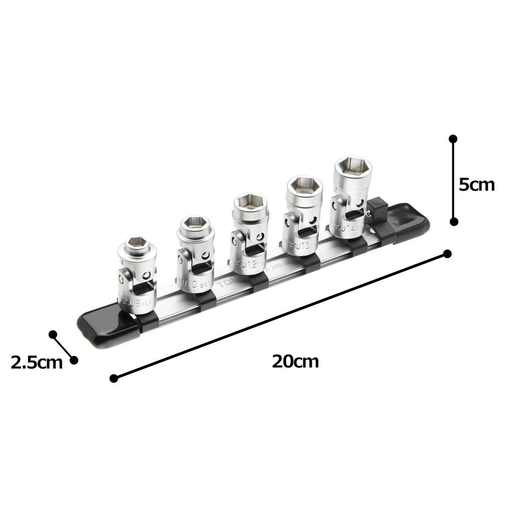 TONE Universal-Steckschlüsselsatz 5-teilig (mit Halter), HSU305, 9,5 mm (3/8 ") Fahren,