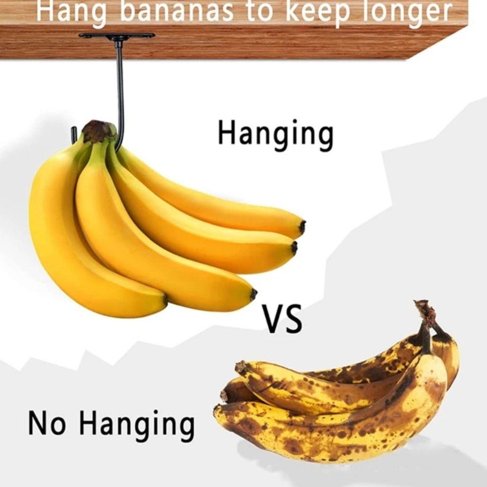 2Pcs Wall Mount Banana Holder Hook Keep Bananas Fresh Banana Storage Hook Towel Hook  Kitchen