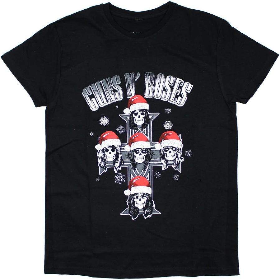 Guns N  Roses Men s Appetite Christmas Slim Fit T-Shirt Small Black XXXXXL чёрный