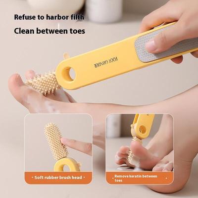 Foot Grinder With Cleaning Brush Remove Dead Skin Calluses Stainless Steel Footplate File To Heel Scraping Sole Skin Pedicure