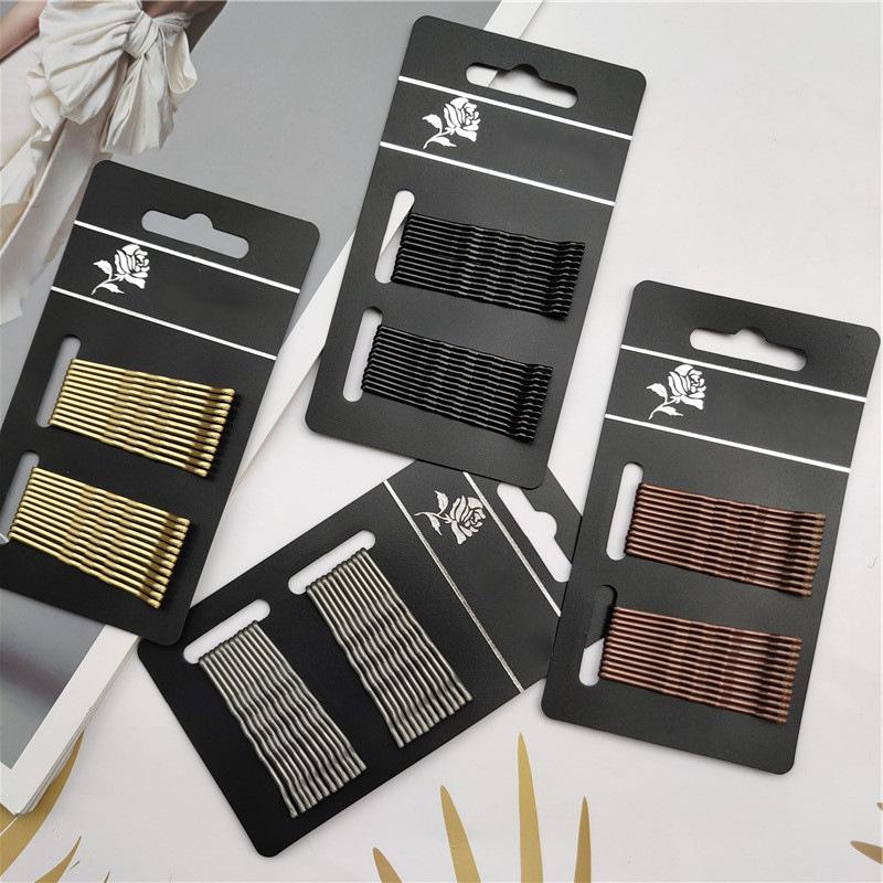 

24PCS Black Paintless Color Retention Simple One Word Clip Basic Practical Hair Clip Wire Liu Hair Clip Hair Accessories Hair Ca