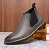 Herren Chelsea Boots Britischer Stil Business Lederstiefel Lässige High Top Stiefel Mode Pointed Stiefelette Luxus Kleiderstiefel für Herren