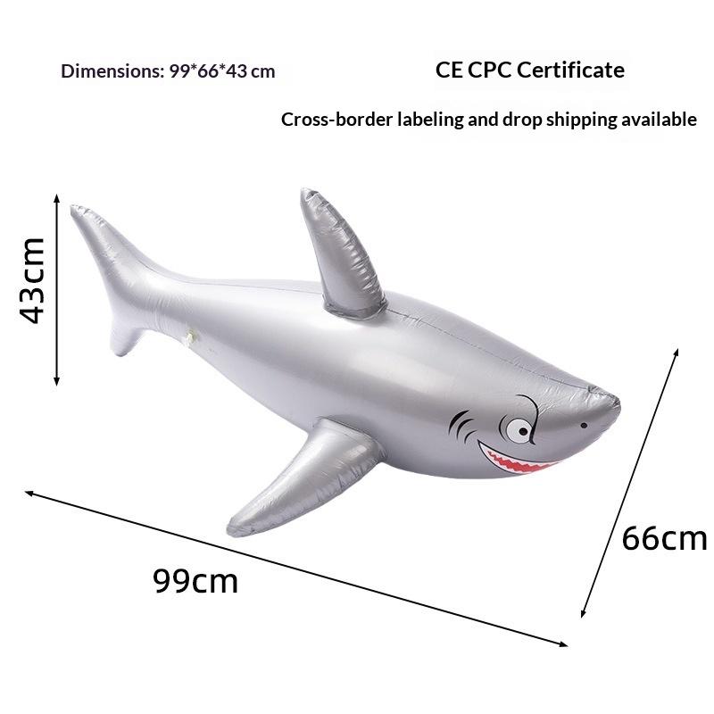 Inflatable Shark Balloon Eco-Friendly PVC Durable Cartoon Float Toy for Beach Pool Party Kids Summer Birthday Gifts