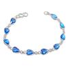 Naturlig Schweizisk Blå Topas Ädelsten 925 Sterling Silver Armband 7-8" ASB-2967