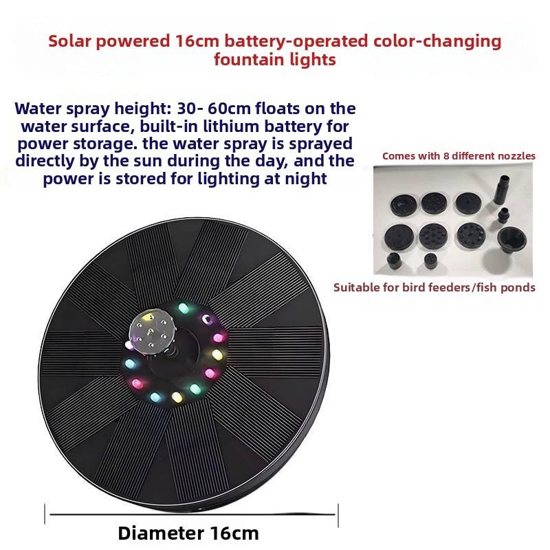 

Solar Fountain Outdoor Fish Pond Water Pump With Circulating Spray For Garden Decor 16cm