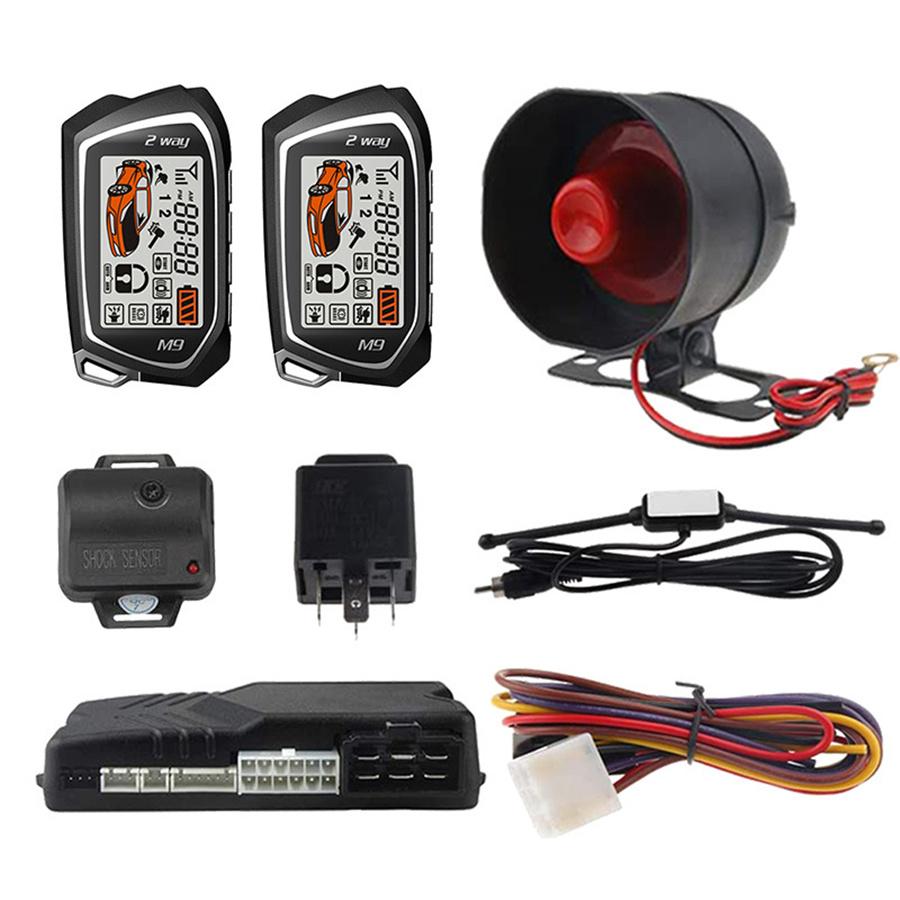 Universal 12V 2-Way Car Alarm Security System Remote Engine Start Anti-hijacking