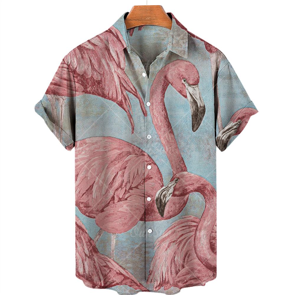 Men's casual shirt plant printed summer clothing Hawaiian short sleeved 2026 medieval vintage beach vacation top