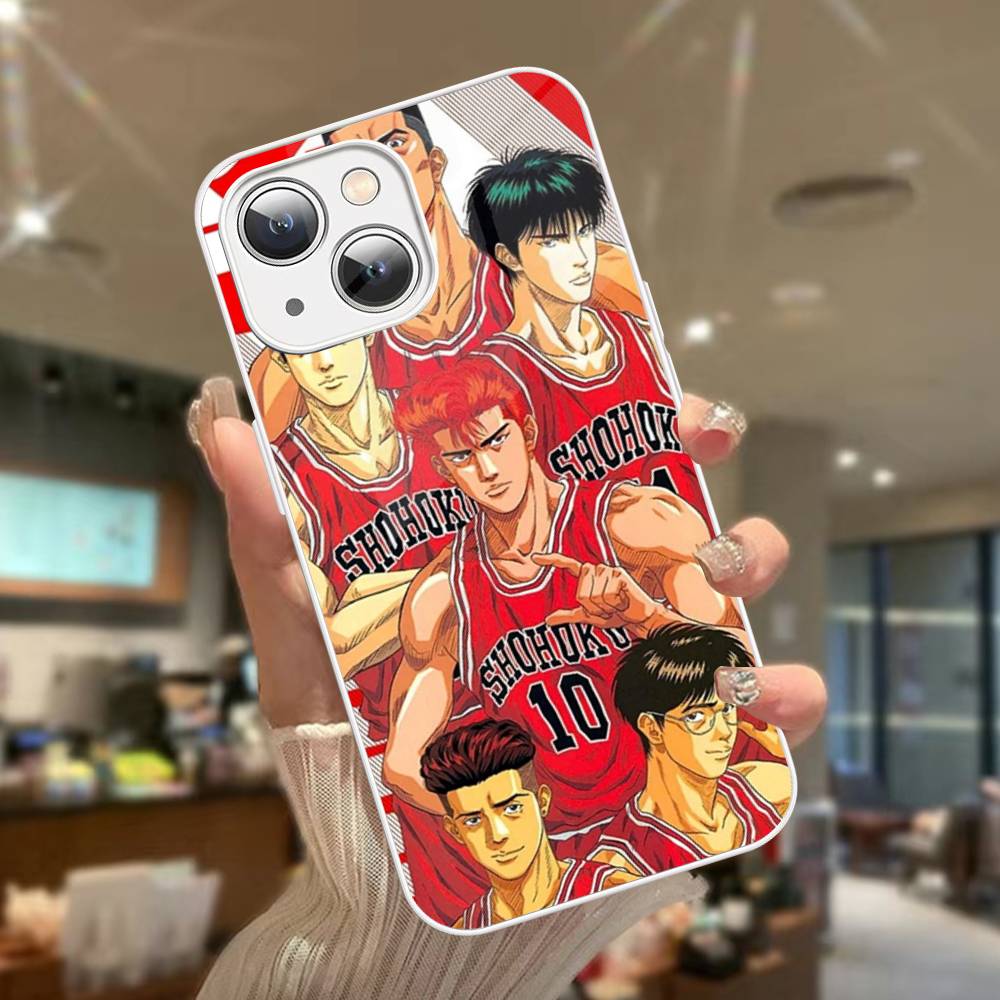 Japanese S-SLAM D-DUNK For IPhone 14 13 12 Mini 11 Pro XS Max X XR 14 Plus Tempered Glass Cover