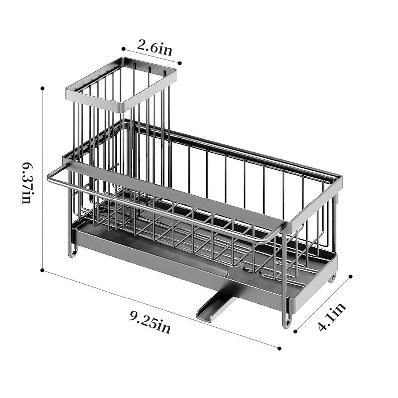 Edelstahl Spülbecken Schwamm Abtropfgestell Multifunktionales Arbeitsplatten Armaturen Seifenregal Geschirrtuch Aufbewahrung Filterkorb
