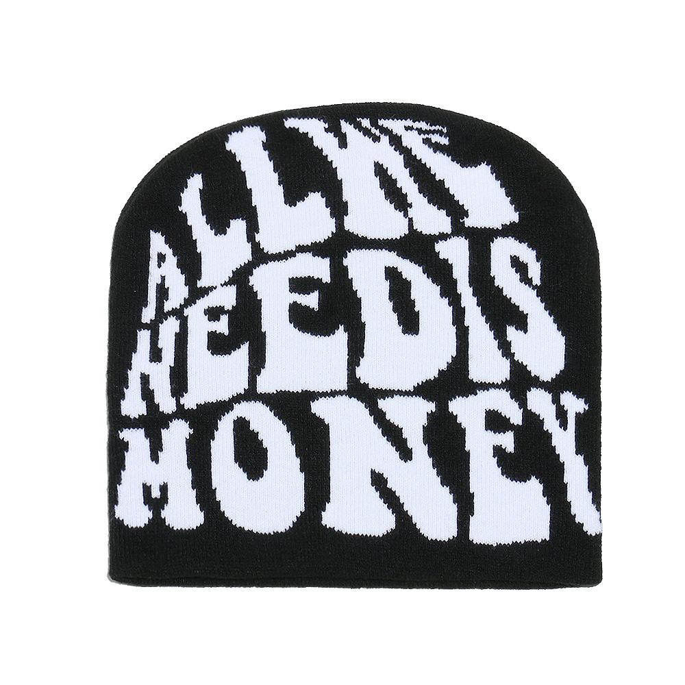 Winter New Men's and Women's Y2K Wool Pullover Hat Jacquard Letter Personalized Fashion Hip-hop Knitted Hat