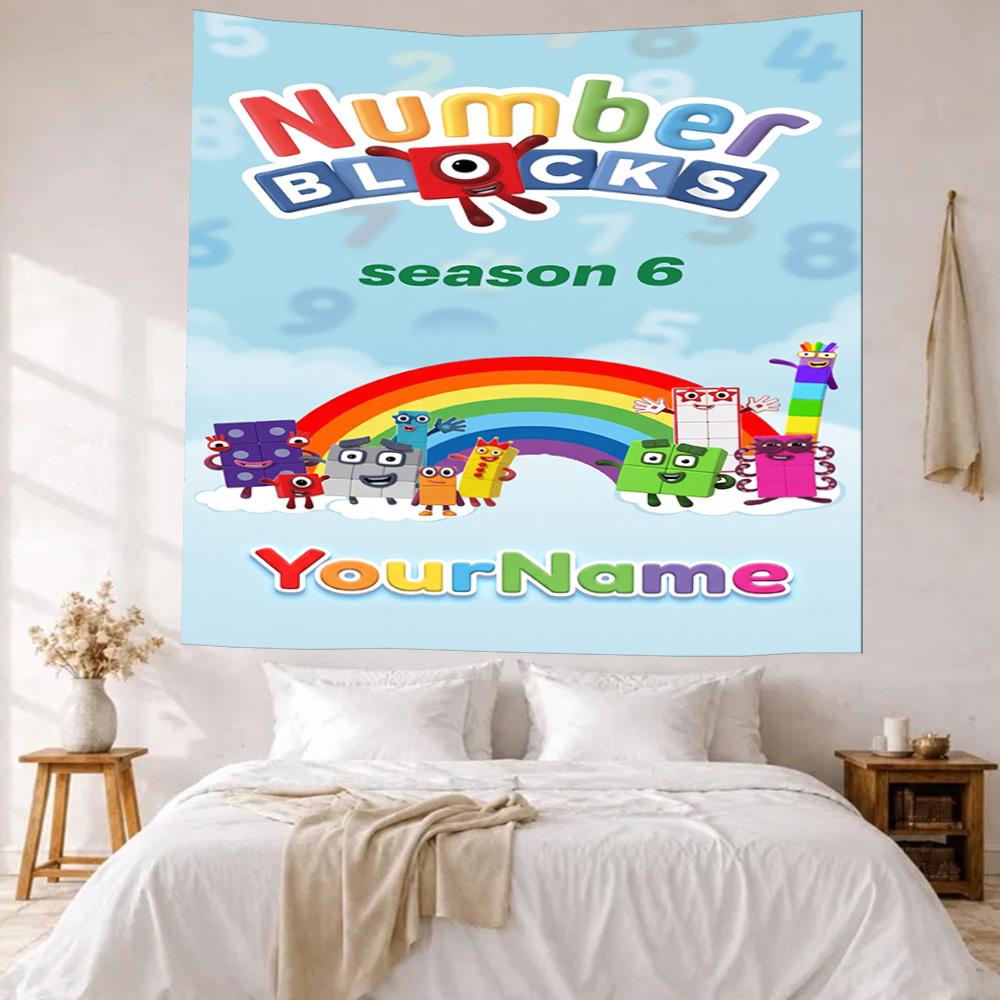 Numberblocks Benutzerdefinierter Name Wanddekoration Wandteppich Kunst Für Haustiergedenken Geburtstag Hochzeitsparty Kulisse Familiengeschenk