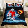 Hockey Duvet Cover Set 2/3pcs Hockey Sports Comforter Cover Polyester Hockey Puck Ball King Queen Size Quilt Cover For Boys