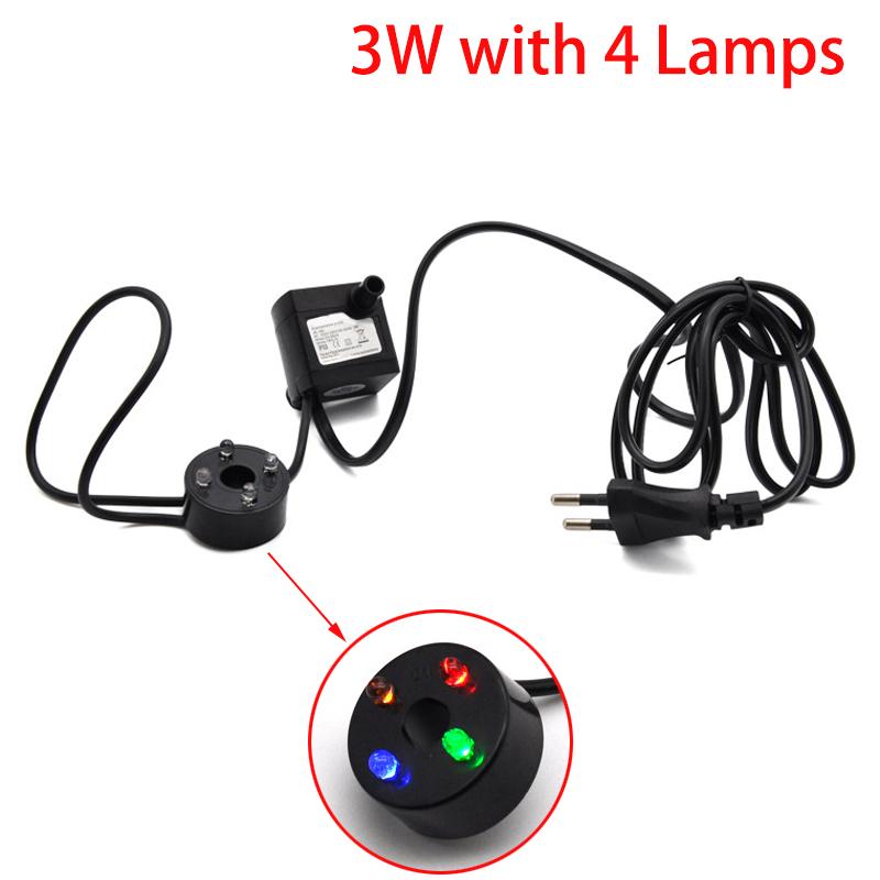 3W 220V Submersible Water Pump Ultra Quiet Wave Maker Pump For Fish Tank Fountain Hydroponics With EU Plug Power Cord (1.4M)