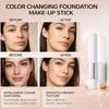 Color-Changing Foundation Stick, Dual-Ended Korean Skin Care Foundation Stick, Detachable Brush, Full To Medium Coverage Base Hydrating Makeup Portabl