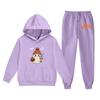 Kids Halloween Hoodie Set with Graphic Print Pullover Sweatshirt and Matching Pants Comfortable Casual Outfit for Boys and Girls