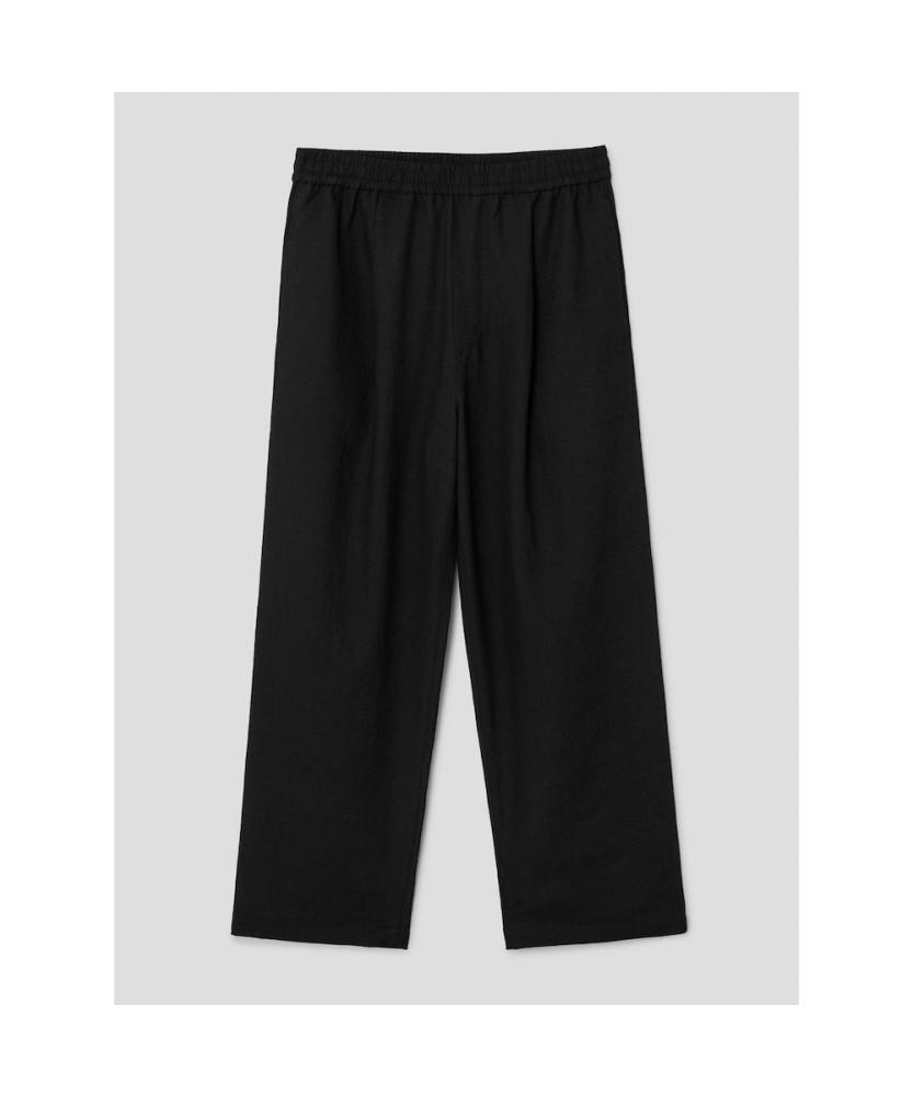 8seconds Lecture Semi-Wide Fit Elastic Waist Slacks Black