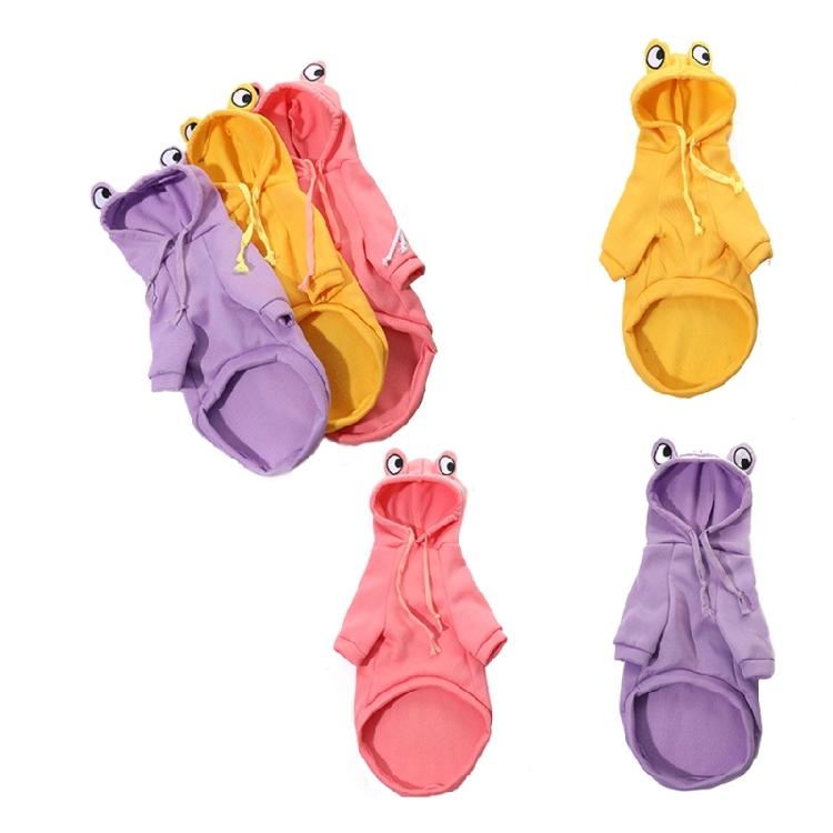 Hooded Dog Spring Coat Frog Pullover for Cold Weather Two-Legged Clothing