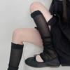 Womens Y2k Solid Color Leg Warmers See Through Lace Mesh Leg Warmer Gothic Cute Socks Calf Socks Thin Socks