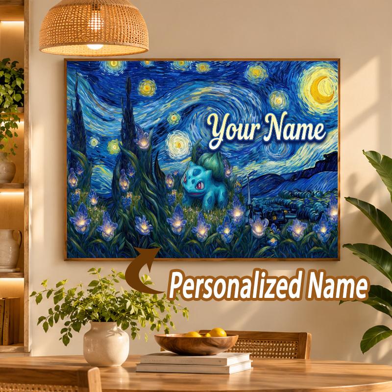 Bulbasaur Custom Name Diamond Painting Personalized 5D Full Drill DIY Diamond Art Home Decor