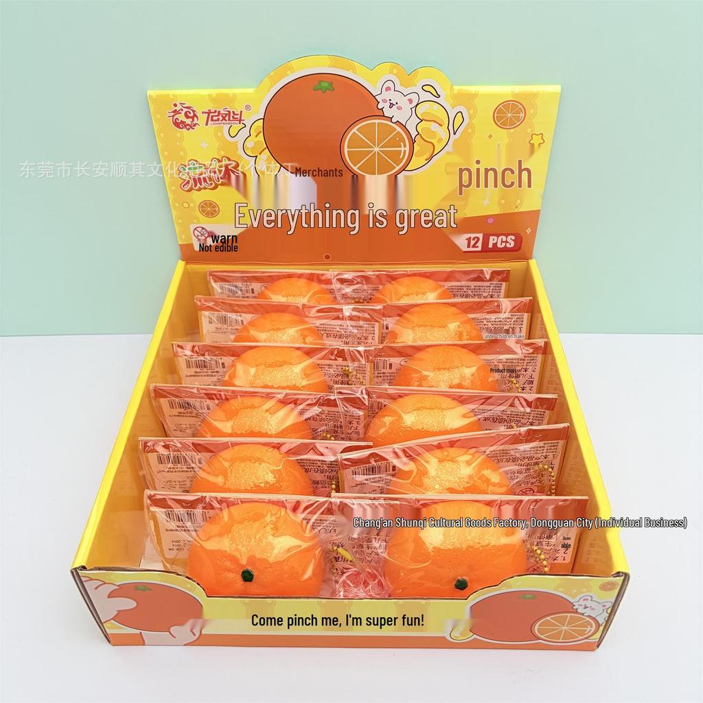 Large Orange Squeeze Toy - Slow Rebound Slime Stress Relief & Educational Mantou Toy