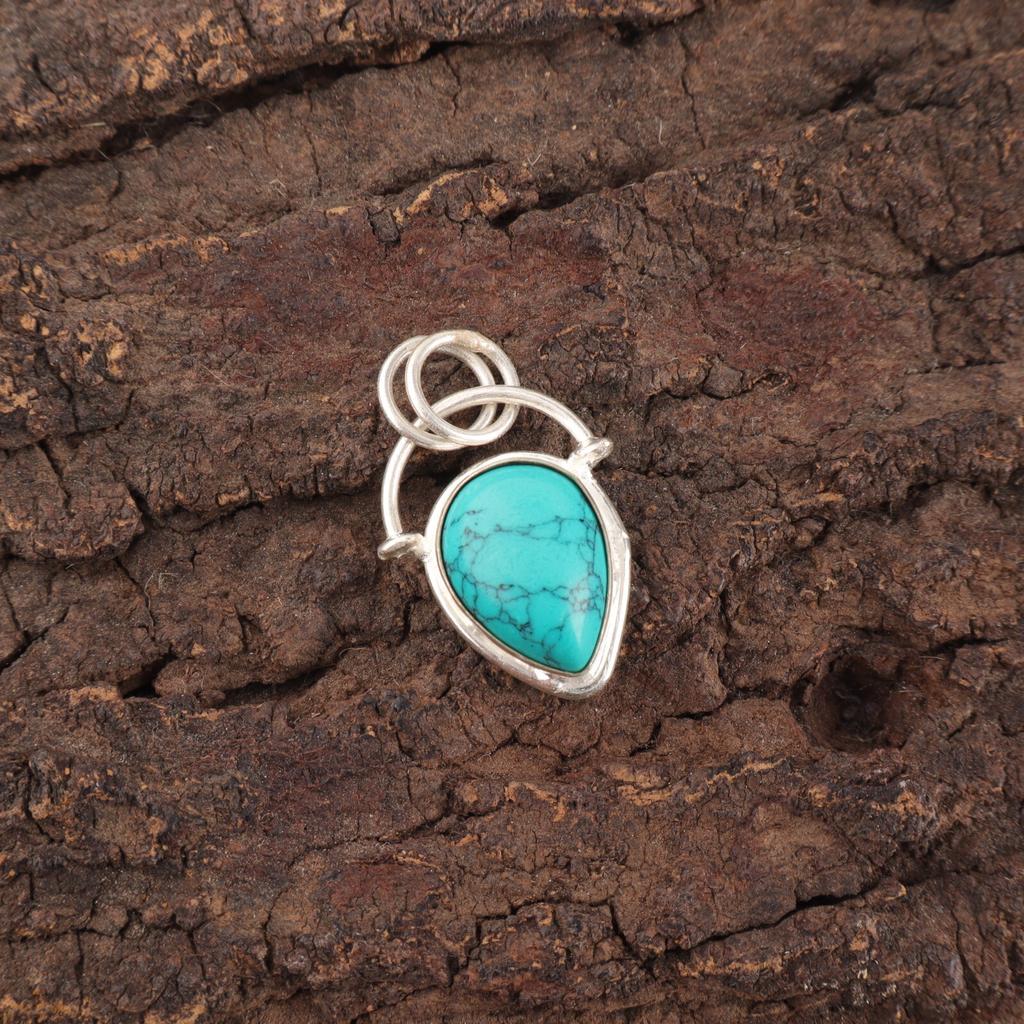 Natural Blue Turquoise 925 Sterling Silver Best Friend Gift New Pendant Jewelry PP-56-32