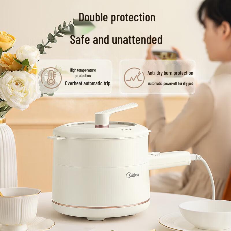 Midea Multi-functional Electric Cooking Pot with Steamer CN plug (adapter included)