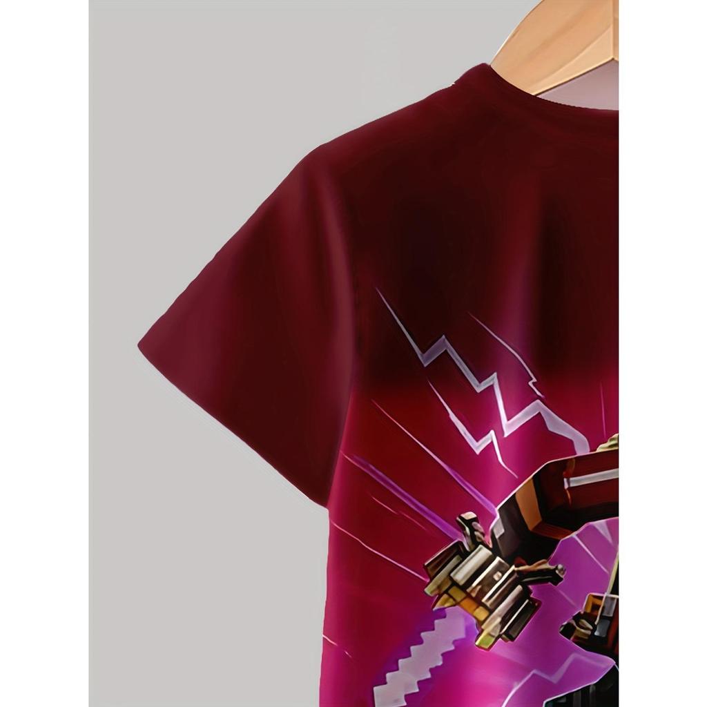 Set da ragazzo di pullover casual alla moda con stampa 3D, pantaloncini a maniche corte, maglietta sportiva T, pantaloncini T-shirt da esterno per ragazzi