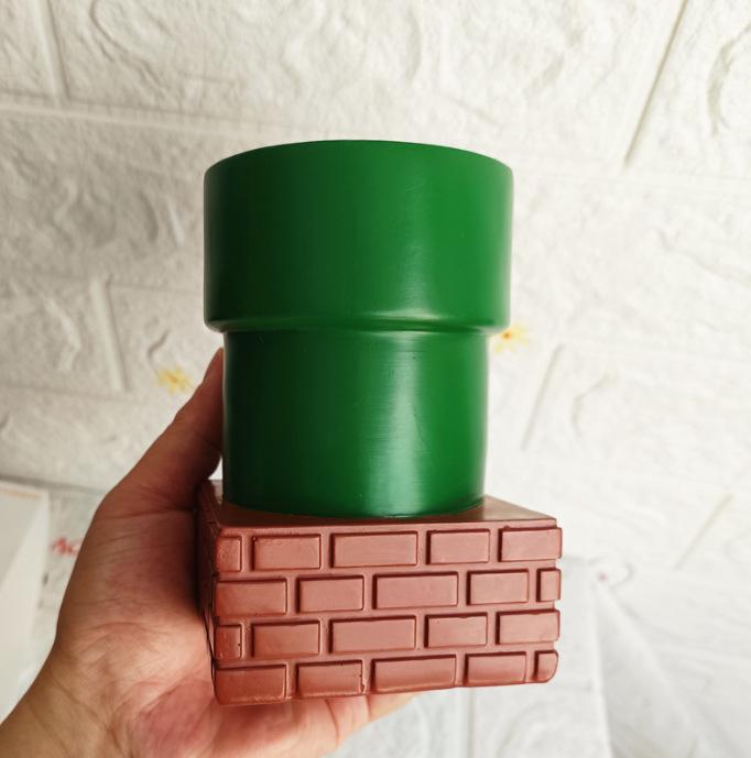 Round Resin Pen Holder - Cute Student Desk Organizer