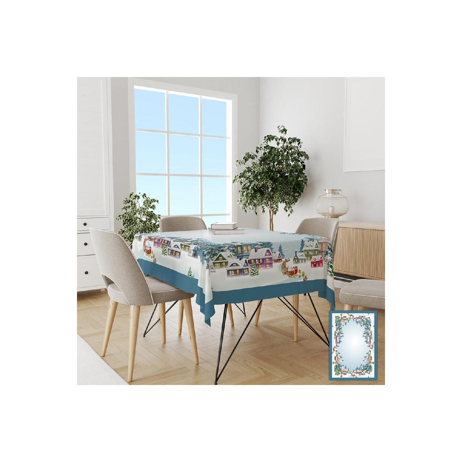 

Christmas Edge Striped Tablecloth 120 x 150 синий