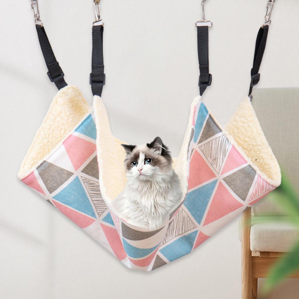 Cat Hammock Bed with Adjustable Straps Hanging Soft Pet Bed for Indoor Cats Pet Cage Accessories Small Dogs Chinchilla Hamster