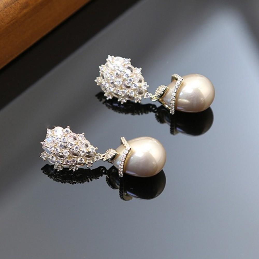 Pendant Crystal Stud Earrings Elegant Vintage Long Earrings Rhinestone Drop Earrings Girls Gift