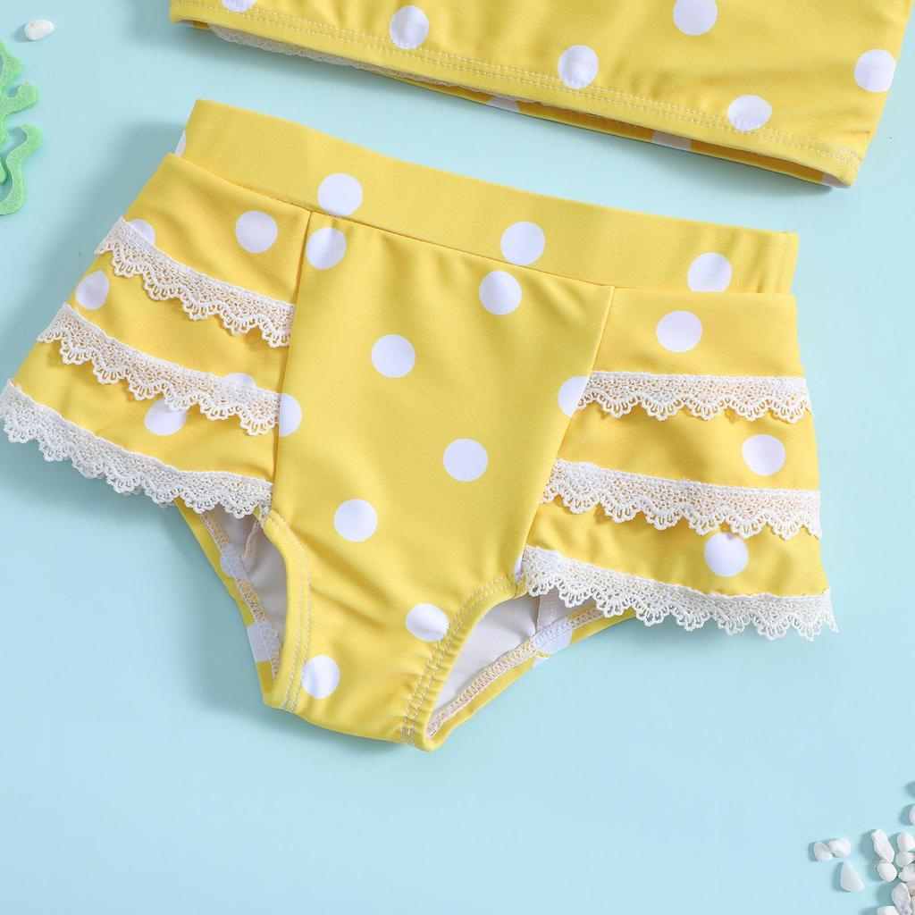 Polka Dot Halter Bikini for Girls - Two-Piece Swimsuit Set