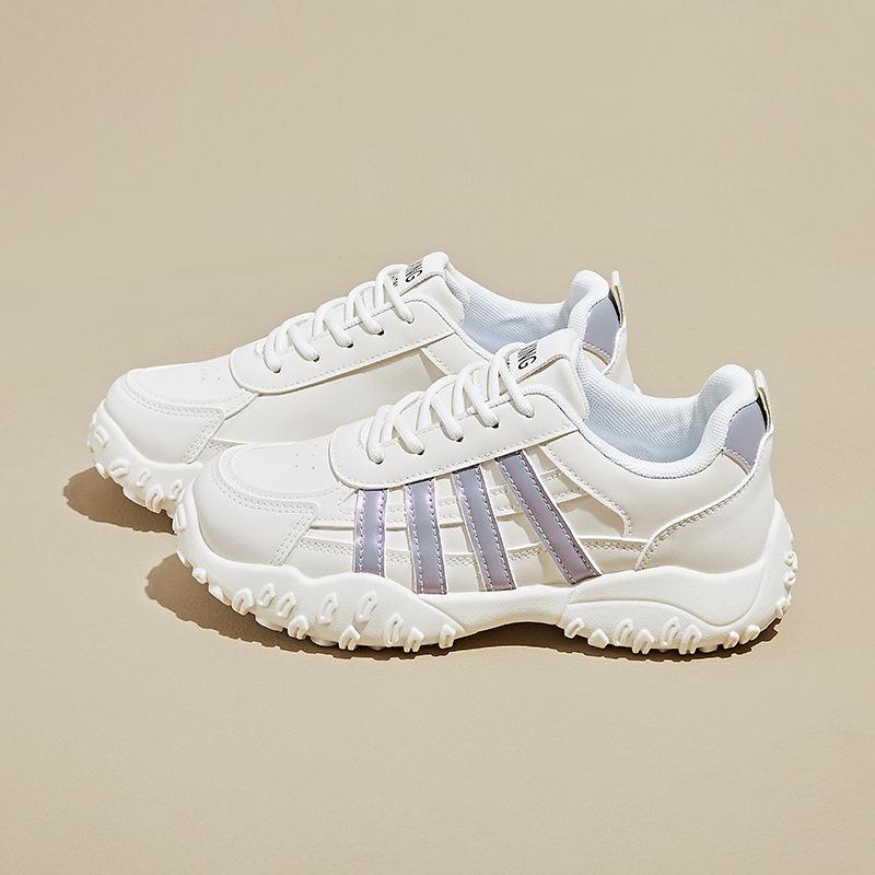 

Casual Chunky Platform Sneakers for Women Lightweight Anti-Slip Walking Shoes Faux Leather Lace-Up Running Shoes Women s Comfortable Tennis Sneakers 35