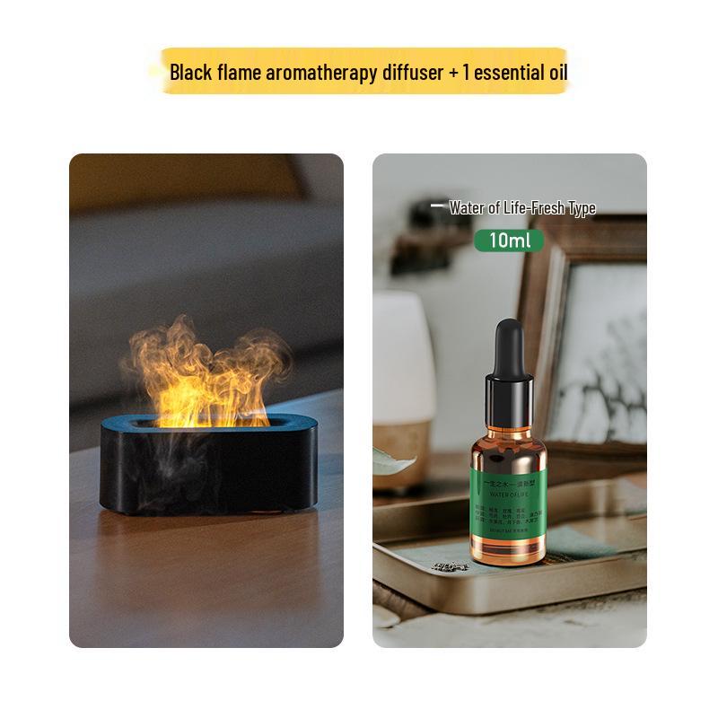 Seven-Color Simulated Flame USB Aroma Diffuser for Home and Office