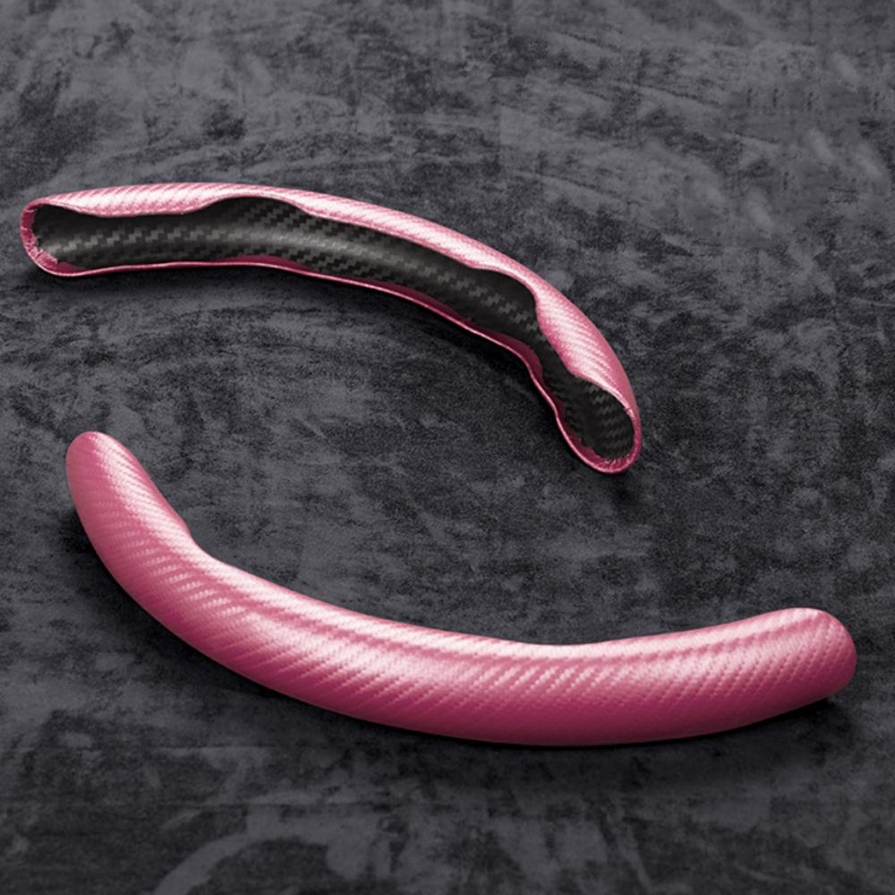 1 par Cubierta de Volante de Coche de Fibra de Carbono Izquierda+Derecha Antideslizante Protector de Cubierta de Dirección Antipolvo Lavable Accesorios de Interior