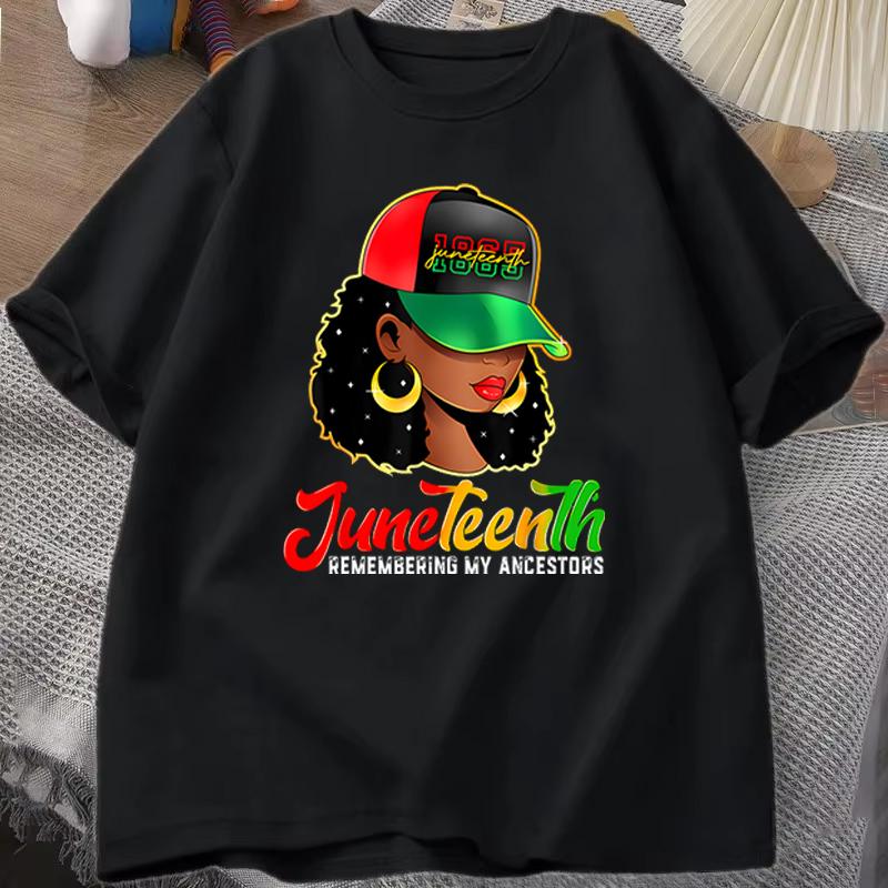 Juneteenth O-neck T Shirt for Women Men Short Sleeve T-shirt Tops Feedom 1865 Juneteenth Tees Gifts Summer Clothing M