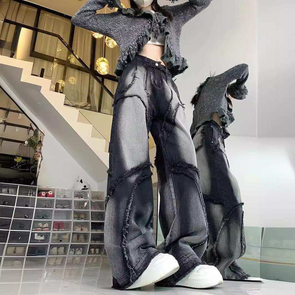 Wide Leg Jeans Women Hip Hop Style Fashion Vintage Streetwear Black High Waist Jean Female Trouser Baggy Denim Pants