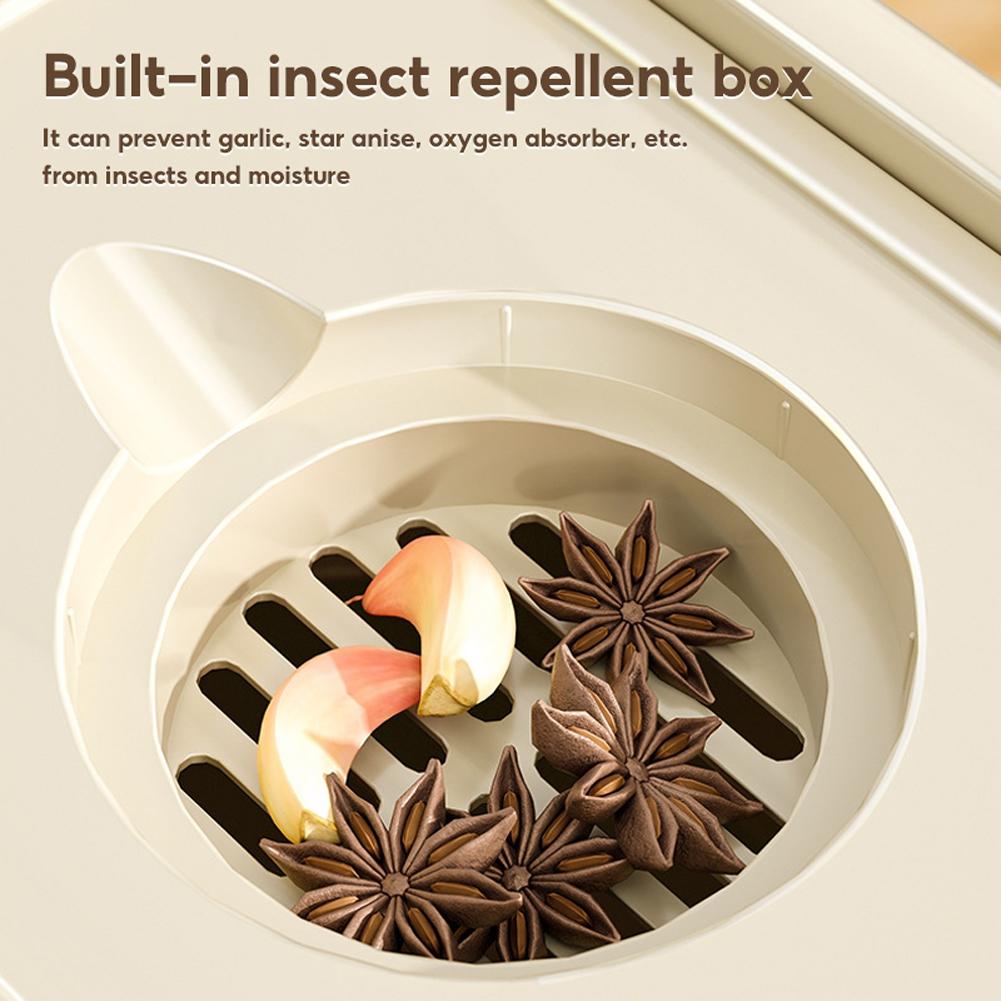 5/10KG Automatic Rice Dispenser Insect-Proof Automatic Cereal Dispenser Storage Box Moisture-Proof Keep Dry Fresh Large Capacity