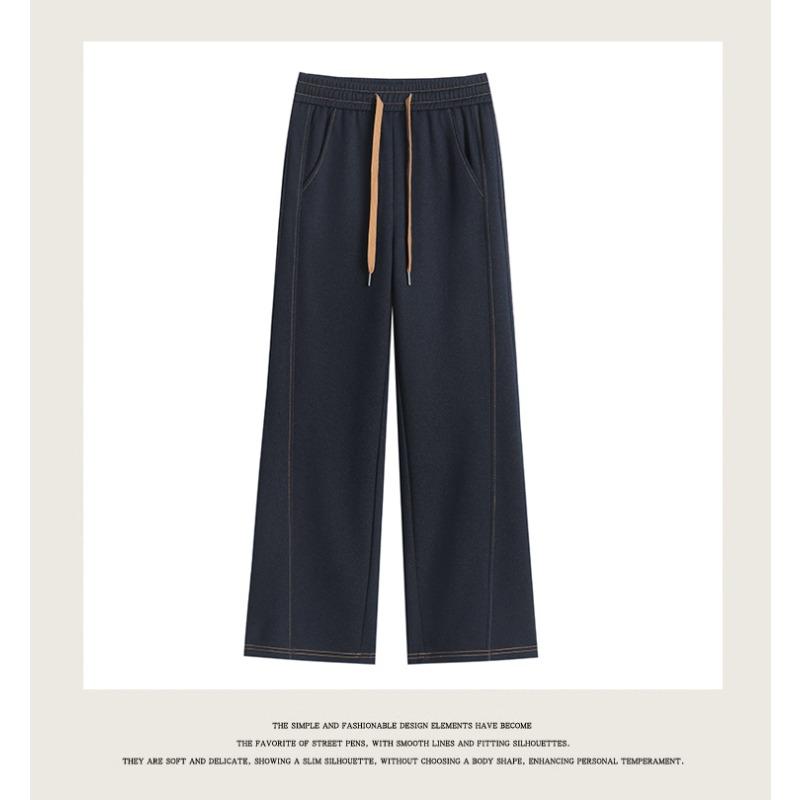 DIMANAF 2025 Autumn Winter Plus Size Women Pants Lady Long Pants Oversized Loose Casual Jeans Bottoms Thick Knitted