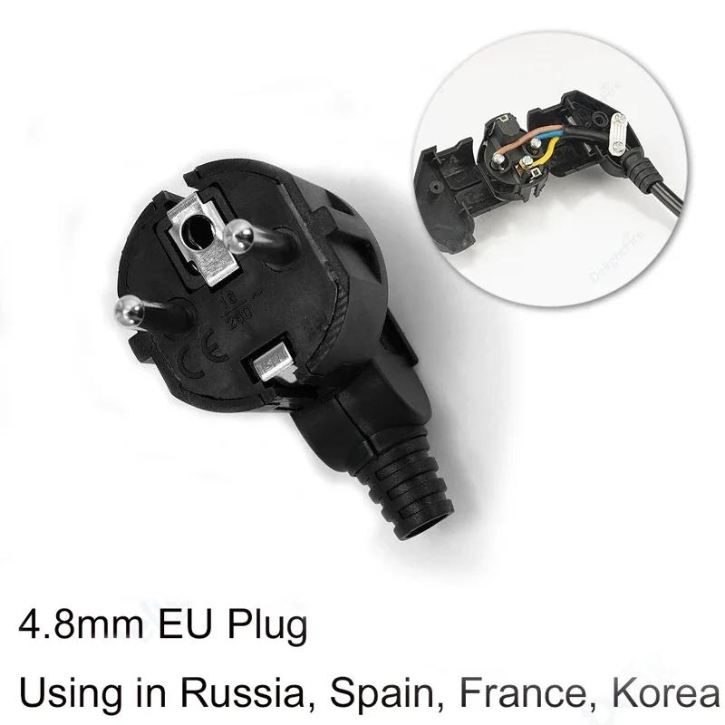 Германия Schuko Rewireable Power Plug 250V 16A EU CEE 7/7 Стандартный адаптер Розетка Соединитель Электрическая розетка Адаптер питания 4.8mm eu3