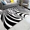 Zebra Muster Teppich Schwarz und Weiß Einfachheit Wohnzimmer Schlafzimmer Teppich Heimdekoration Kaffeetisch Matten Badezimmer Anti-Rutsch-Matte