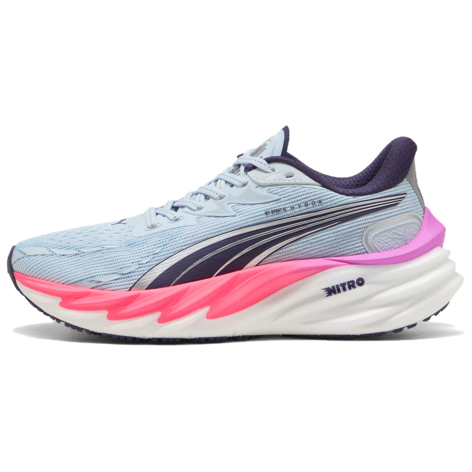 Puma Hyrox X  Velocity Nitro 4 Comfortable Non-Slip Breathable Rebound Running Shoes Women sneakers Gray Blue 312916-01 38.5