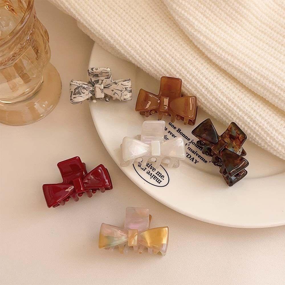 Korean Style Acetate Claw Clip Ponytail Holder Bowknot Hair Clip Sweet Bow Hair Claw  Ladies