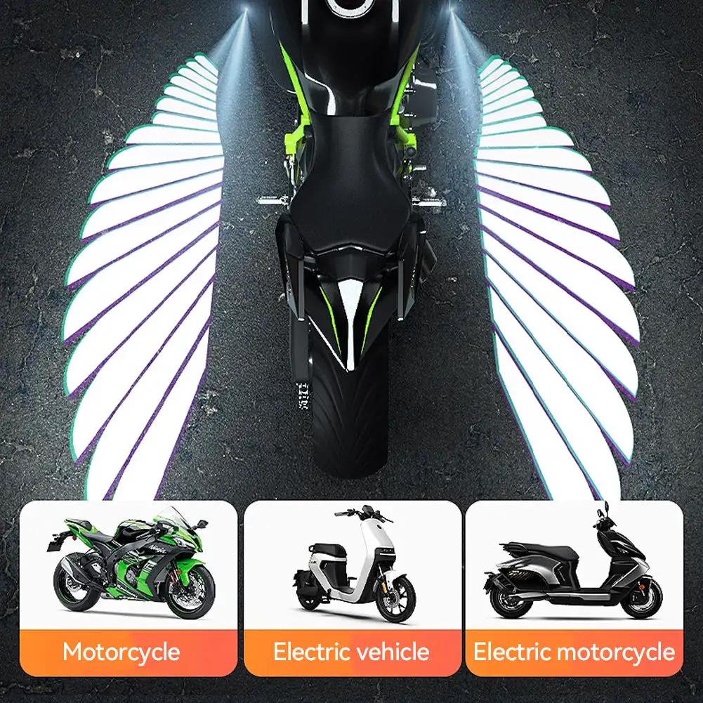 2PCS LED Welcome Light For Motorcycle Angel Wings Projection Lights Motorcycle Modified Decorative Light Wing Laser Lights