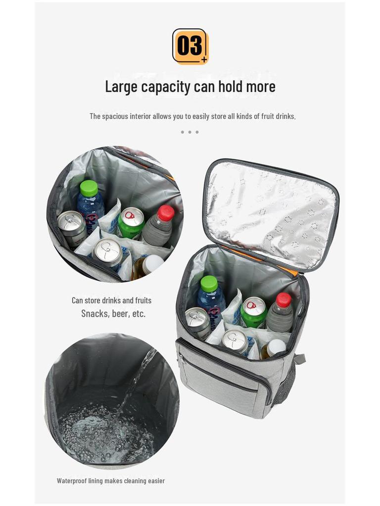 Large Capacity Insulated Backpack for Autumn/Winter Outdoor Travel, Picnic, and Off-Road Camping