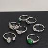 Imitation Chalcedony Open Ring Rabbit Personality Kitten Niche Design Light Luxury High-End Ring