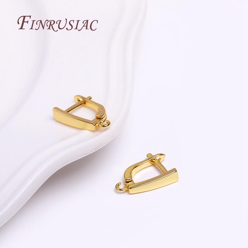Handmade Earring Making Supplies,Brass Metal 18K Real Gold Plated Earwires Earring Fasteners Hooks For DIY Earring Accessories