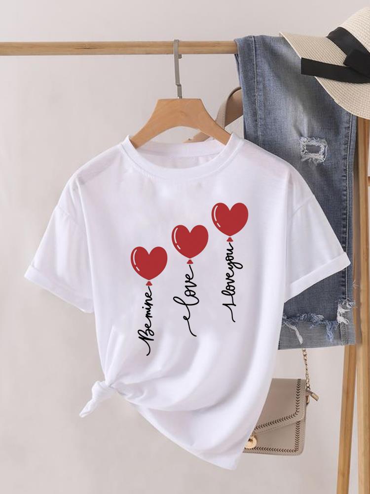 (Asian Size) T Shirt Lady Female Top Fashion Flower Cute 90s Graphic Short Sleeve T-shirts Casual Printed Clothing Women Tee